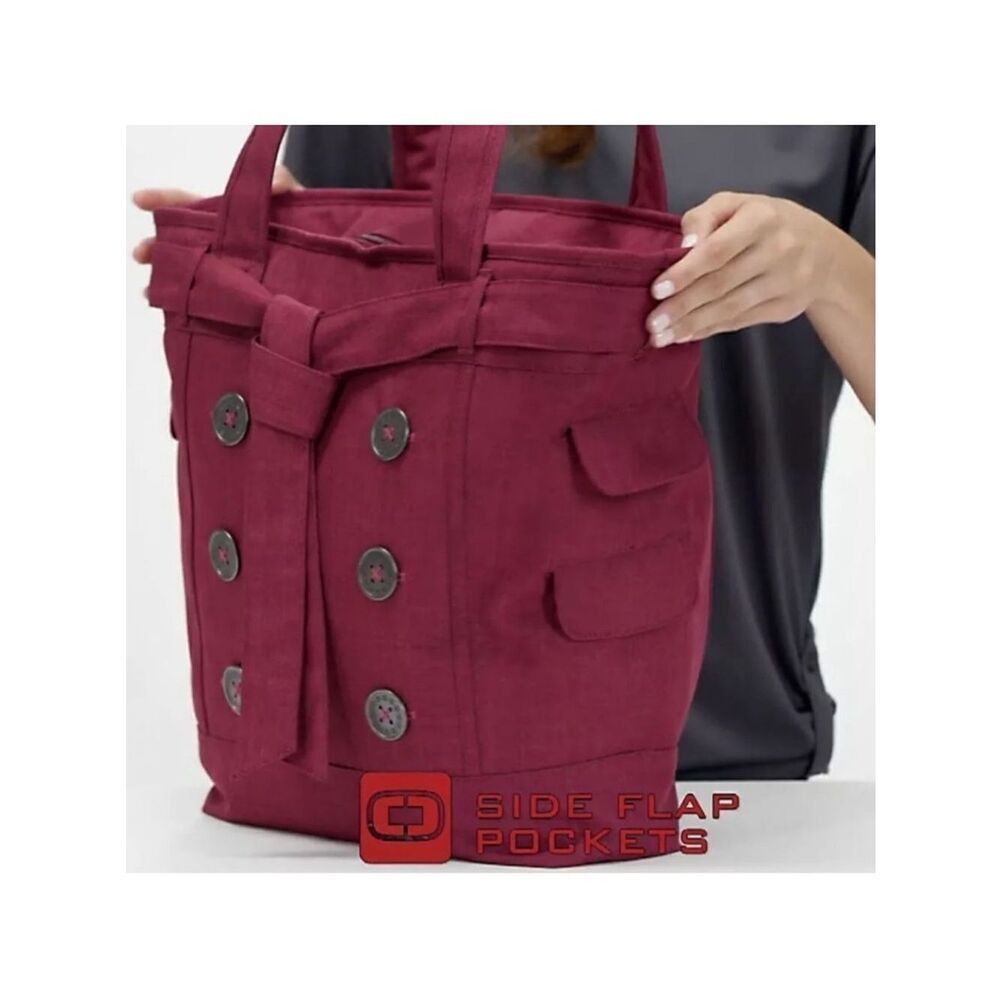 OGIO Burgundy Ladies Function Fashionable Hampton’s Padded Laptop Tote Bag